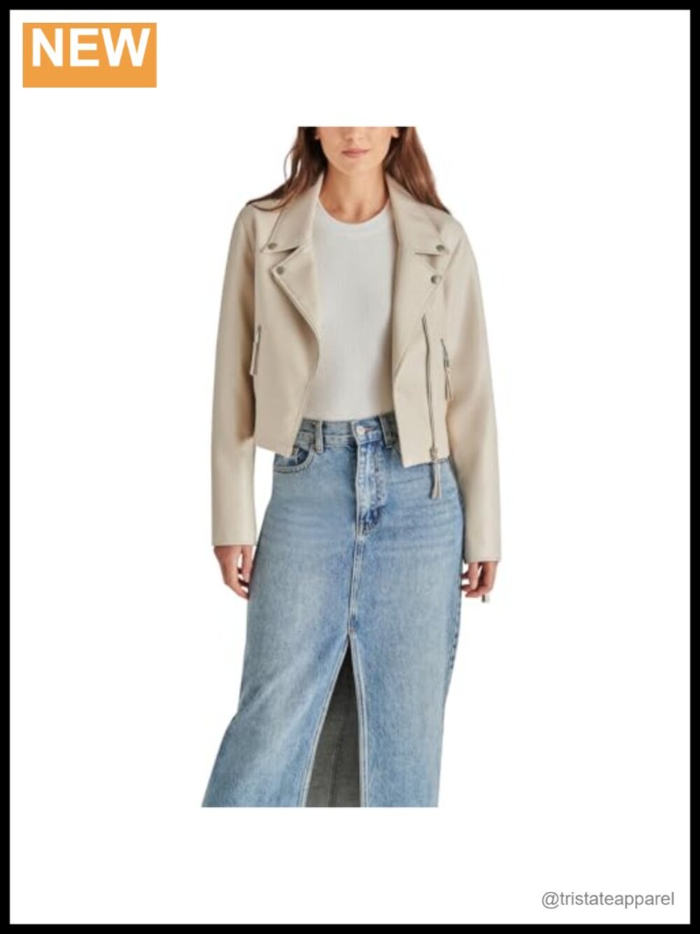 Aviator Faux Leather Zip Front Casual Jacket